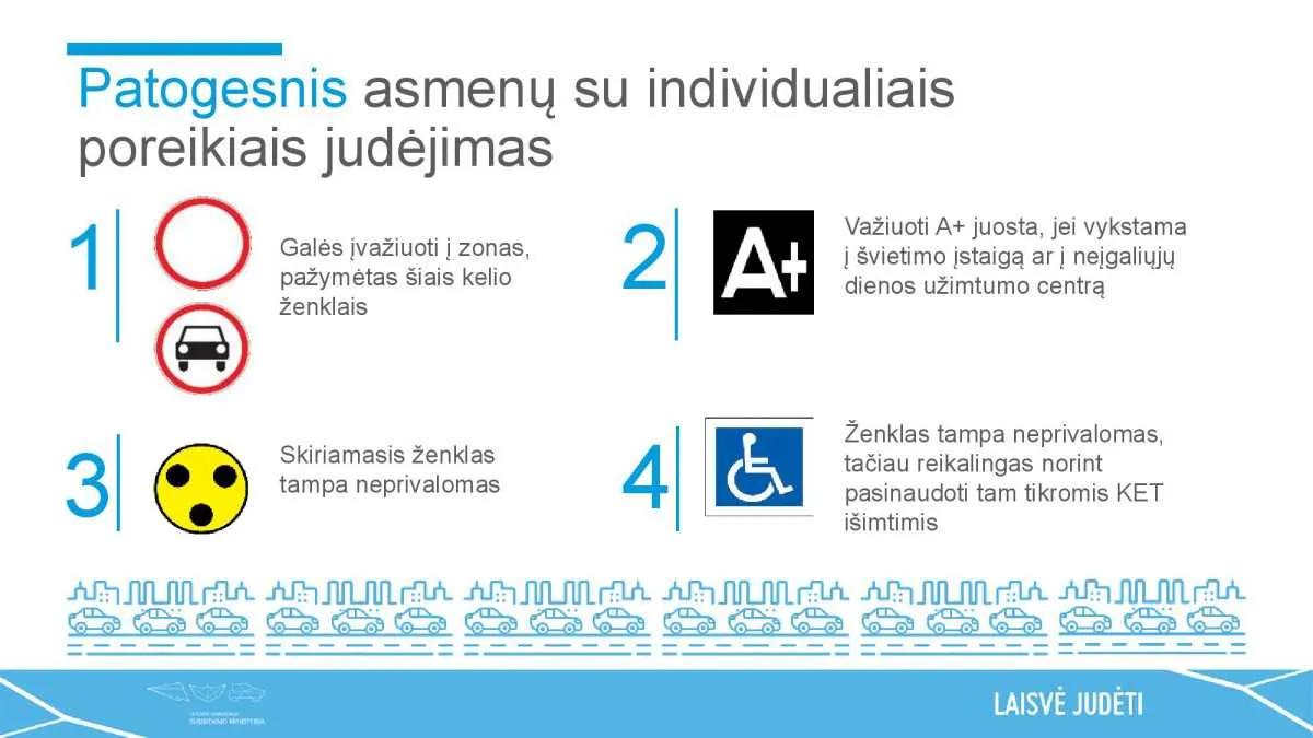 Susisiekimo ministerija siūlo miestuose įrengti dviračių gatves, efektyviau organizuoti specialaus ir viešojo transporto eismą