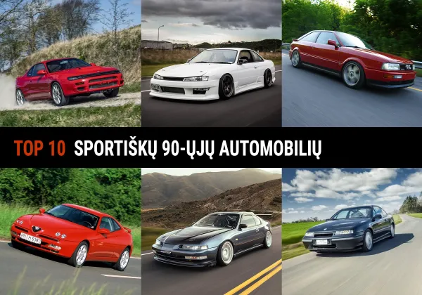 Top 10 sportiškų automobilių pagamintų 90-aisiais metais